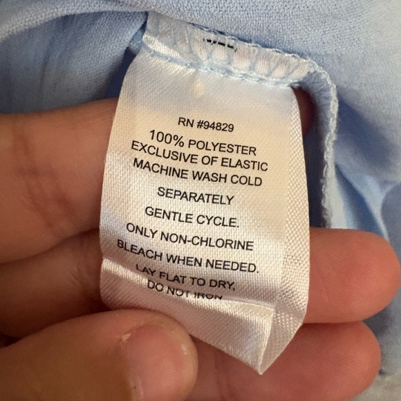 Light Blue Ruched Blouse - Picture 4 of 5